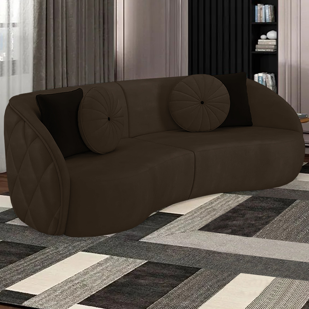 Sofa 3 Lugares 240 cm Passion Veludo SL 942 Moll