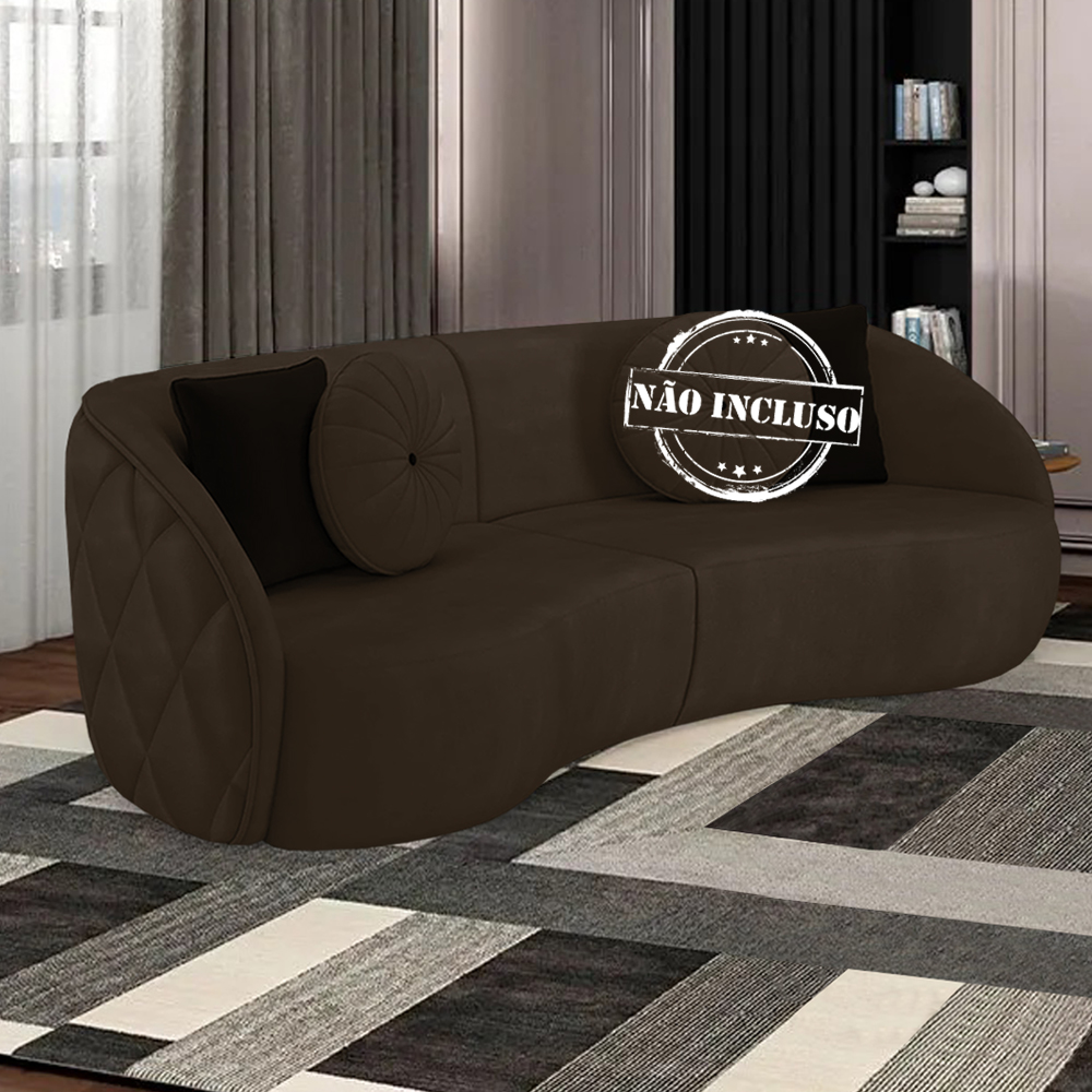 Sofa 3 Lugares 240 cm Passion Veludo SL 942 Moll