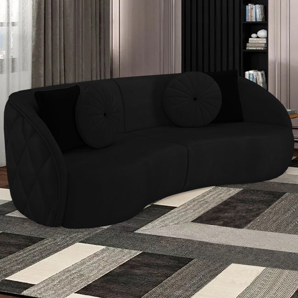 Sofa 3 Lugares 240 cm Passion Veludo SL 944 Moll