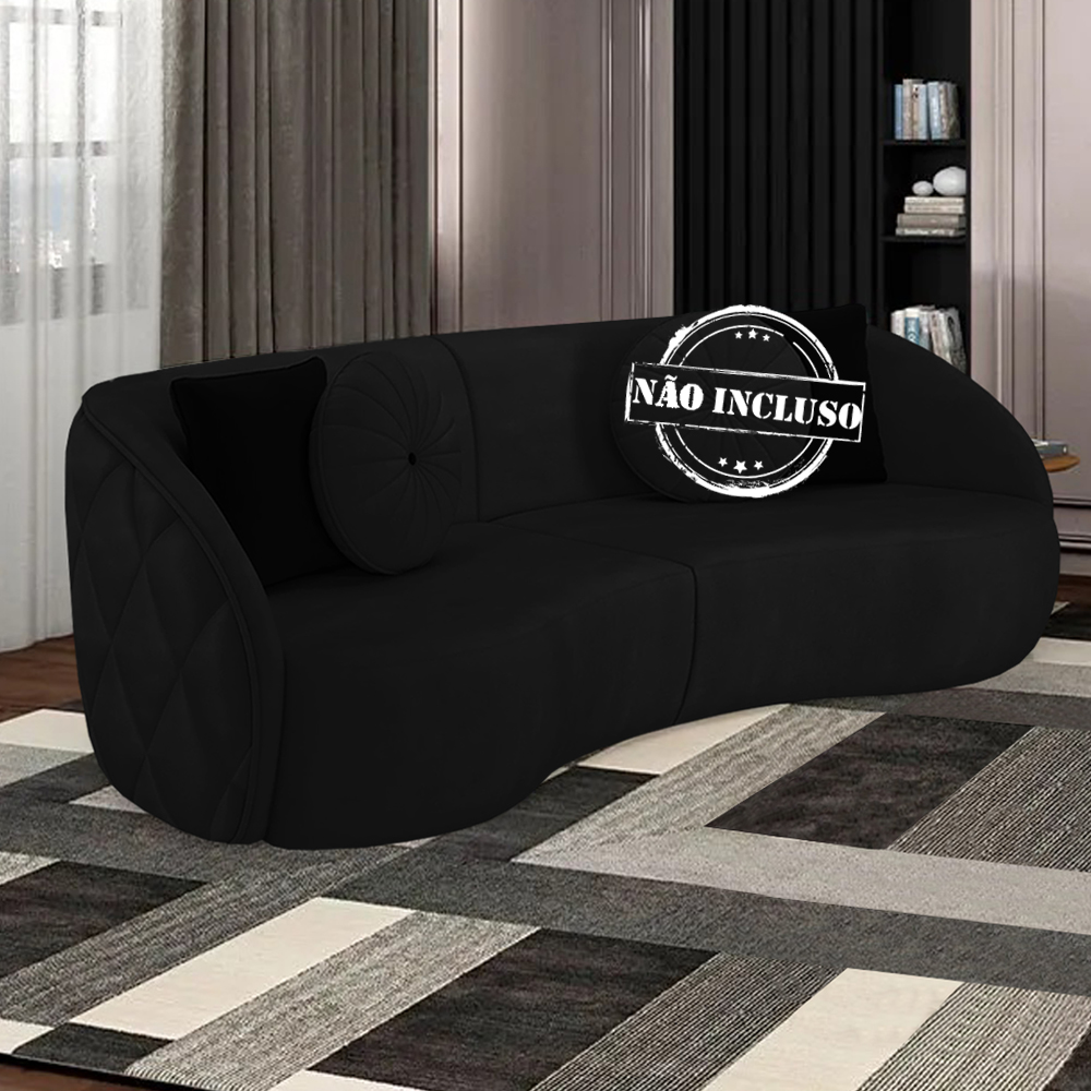 Sofa 3 Lugares 240 cm Passion Veludo SL 944 Moll