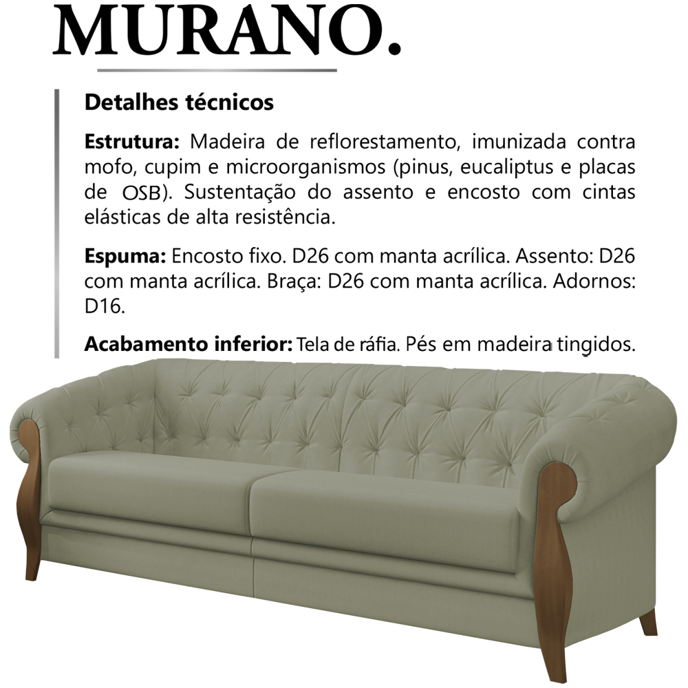 Sofa 3 Lugares 244 cm Murano SL 940 Moll