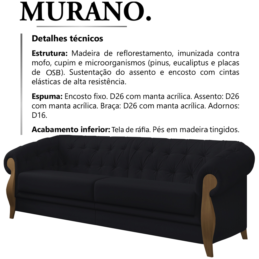 Sofa 3 Lugares 244 cm Murano SL 944 Moll