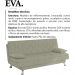 Sofa Cama 3 Lugares 193 cm Eva Veludo SL 940 Moll