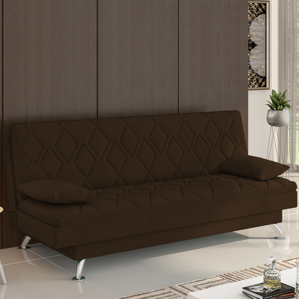 Sofa Cama 3 Lugares 193 cm Eva Veludo SL 942 Moll
