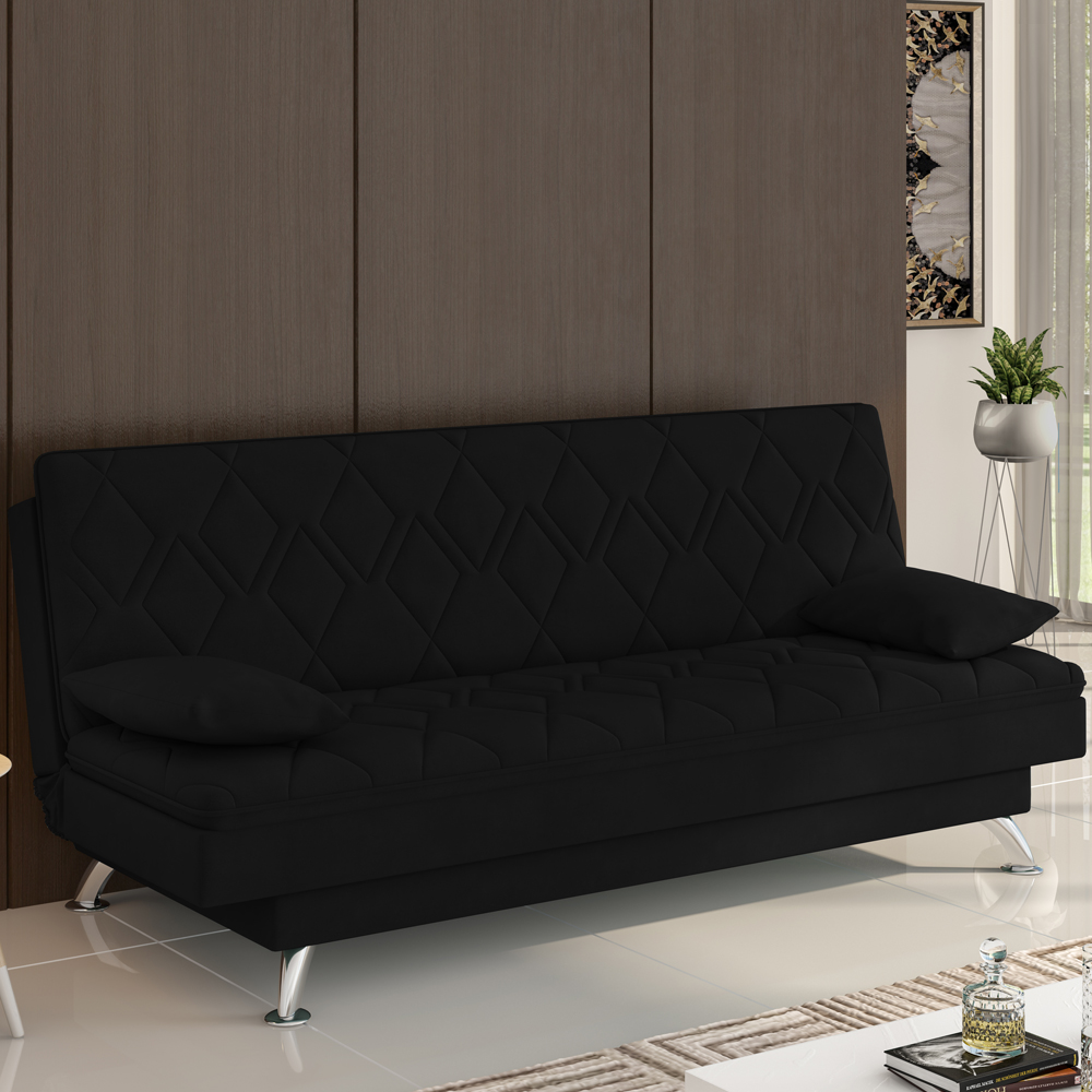 Sofa Cama 3 Lugares 193 cm Eva Veludo SL 944 Moll