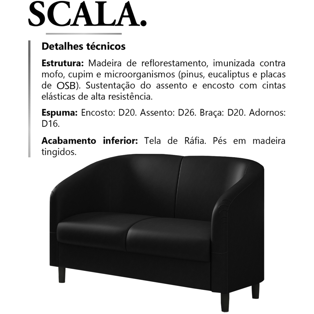Sofa Decorativo 2 Lugares 120 cm Scala Corano TCS 724 Moll