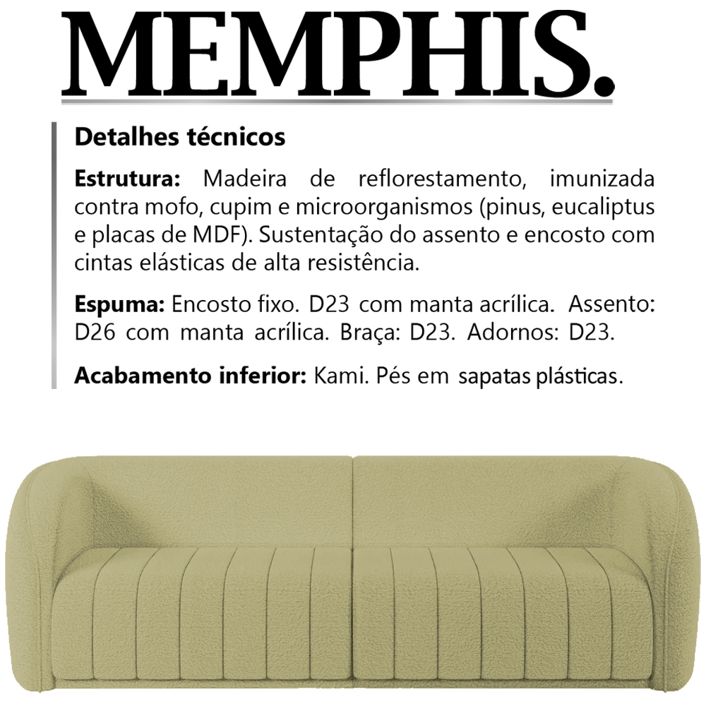 Sofa Decorativo 4 Lugares 332 cm Memphis Boucle TCE 1001 Moll