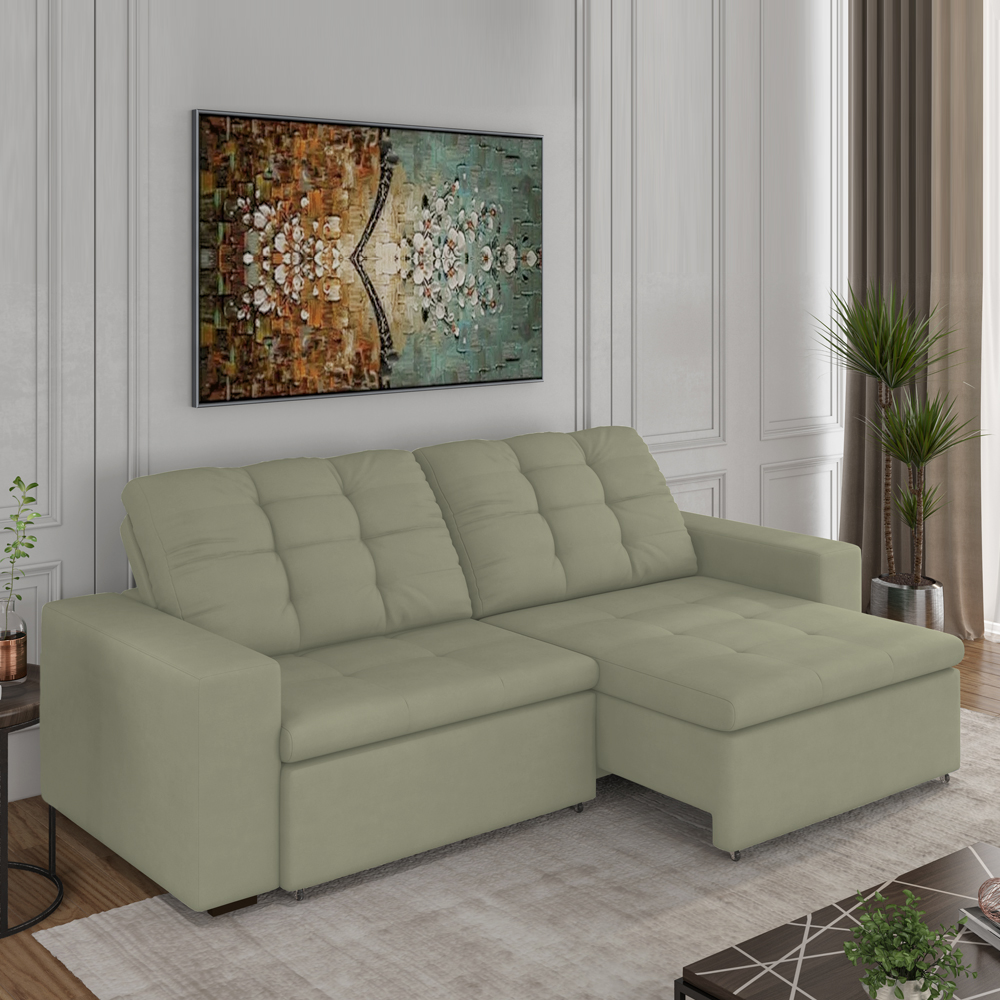 Sofa Retratil E Reclinavel 210 cm Max Veludo SL 940 Moll