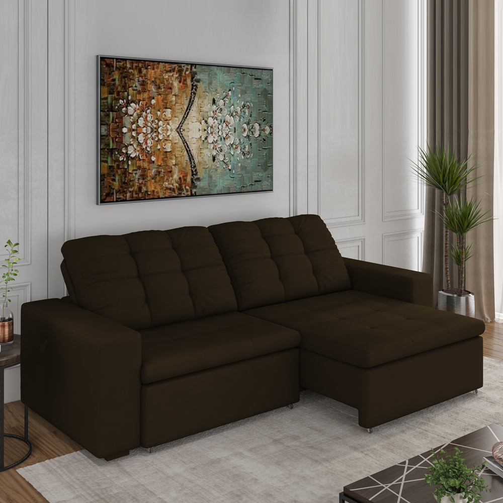 Sofa Retratil E Reclinavel 210 cm Max Veludo SL 942 Moll