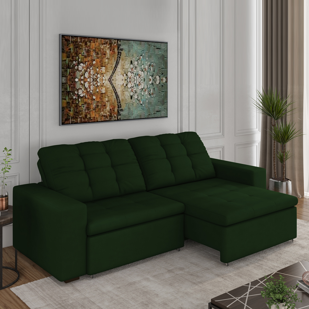 Sofa Retratil E Reclinavel 210 cm Max Veludo SL 947 Moll