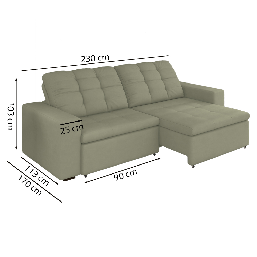 Sofa Retratil E Reclinavel 230 cm Max Veludo SL 940 Moll