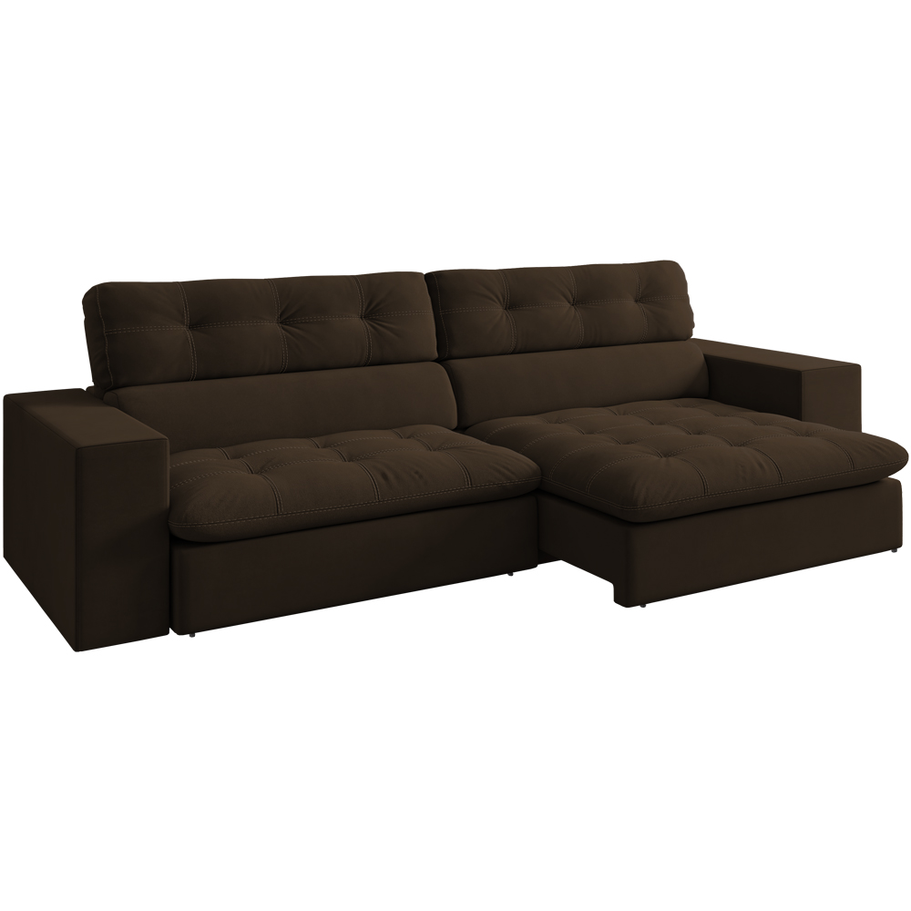 Sofa Retratil E Reclinavel 3 Lugares 218 cm Eldorado SL 942 Veludo Moll