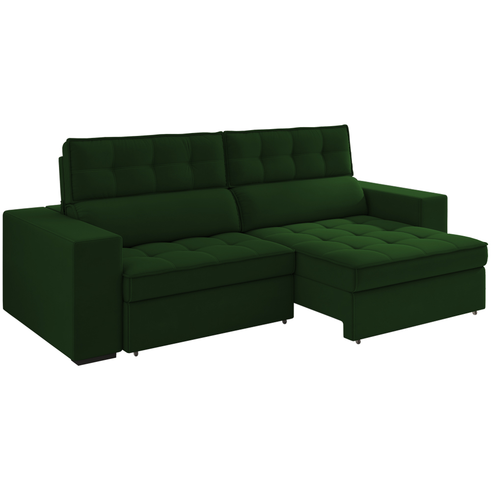 Sofa Retratil E Reclinavel 3 Lugares 218 cm Evidence SL 947 Veludo Moll