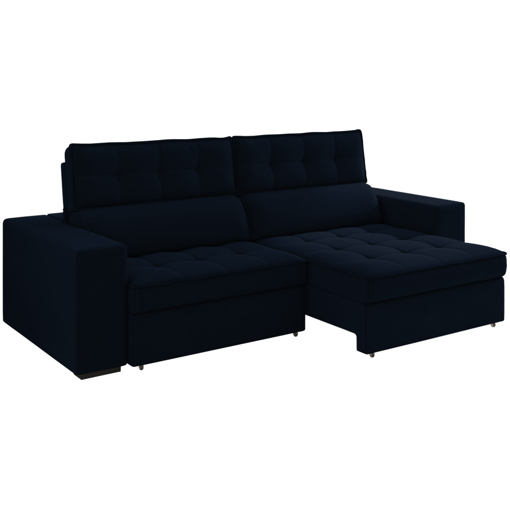 Sofa Retratil E Reclinavel 3 Lugares 218 cm Evidence SL 948 Veludo Moll