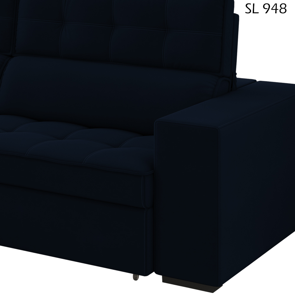 Sofa Retratil E Reclinavel 3 Lugares 218 cm Evidence SL 948 Veludo Moll