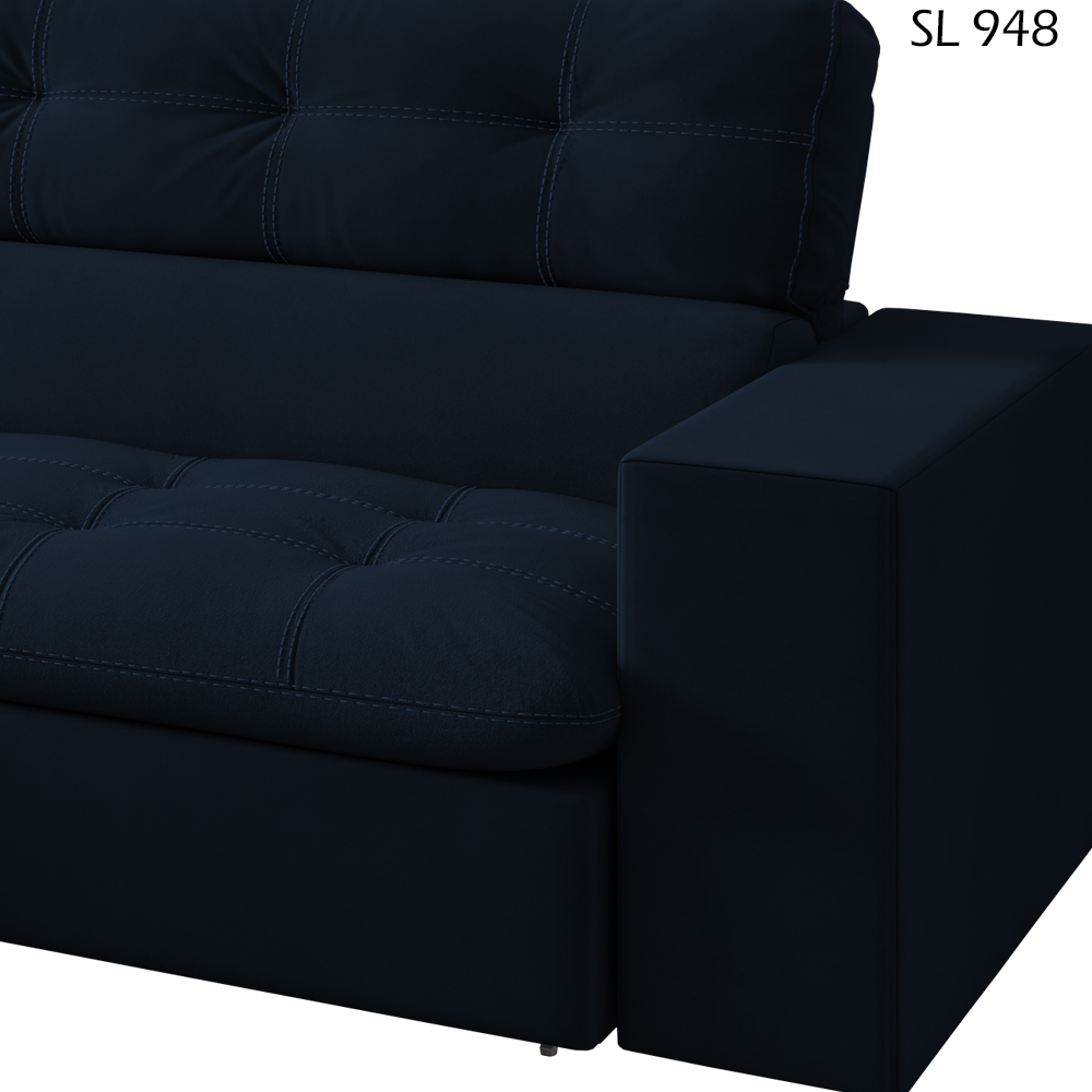 Sofa Retratil E Reclinavel 3 Lugares 246 cm Eldorado SL 948 Veludo Moll