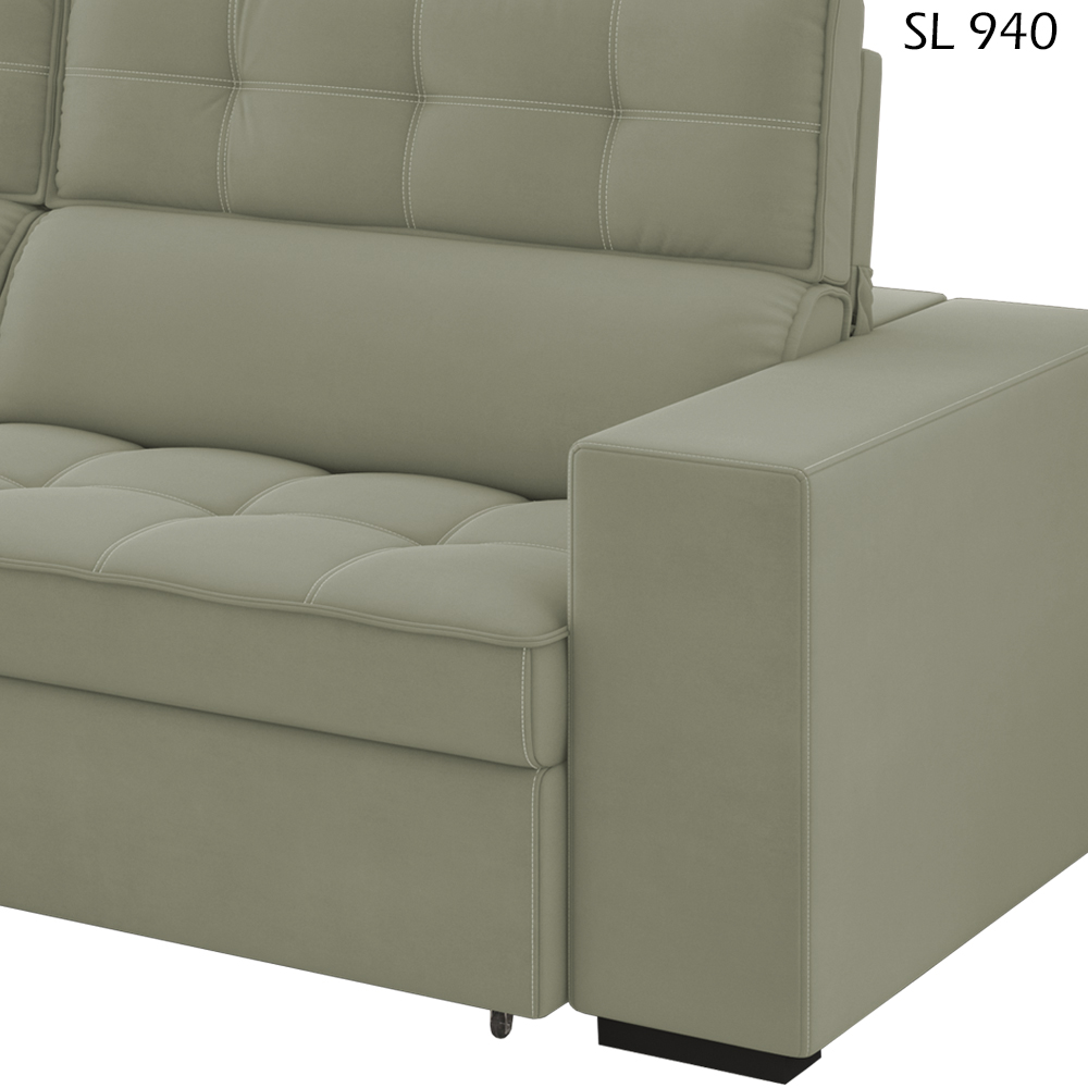 Sofa Retratil E Reclinavel 3 Lugares 246 cm Evidence SL 940 Veludo Moll