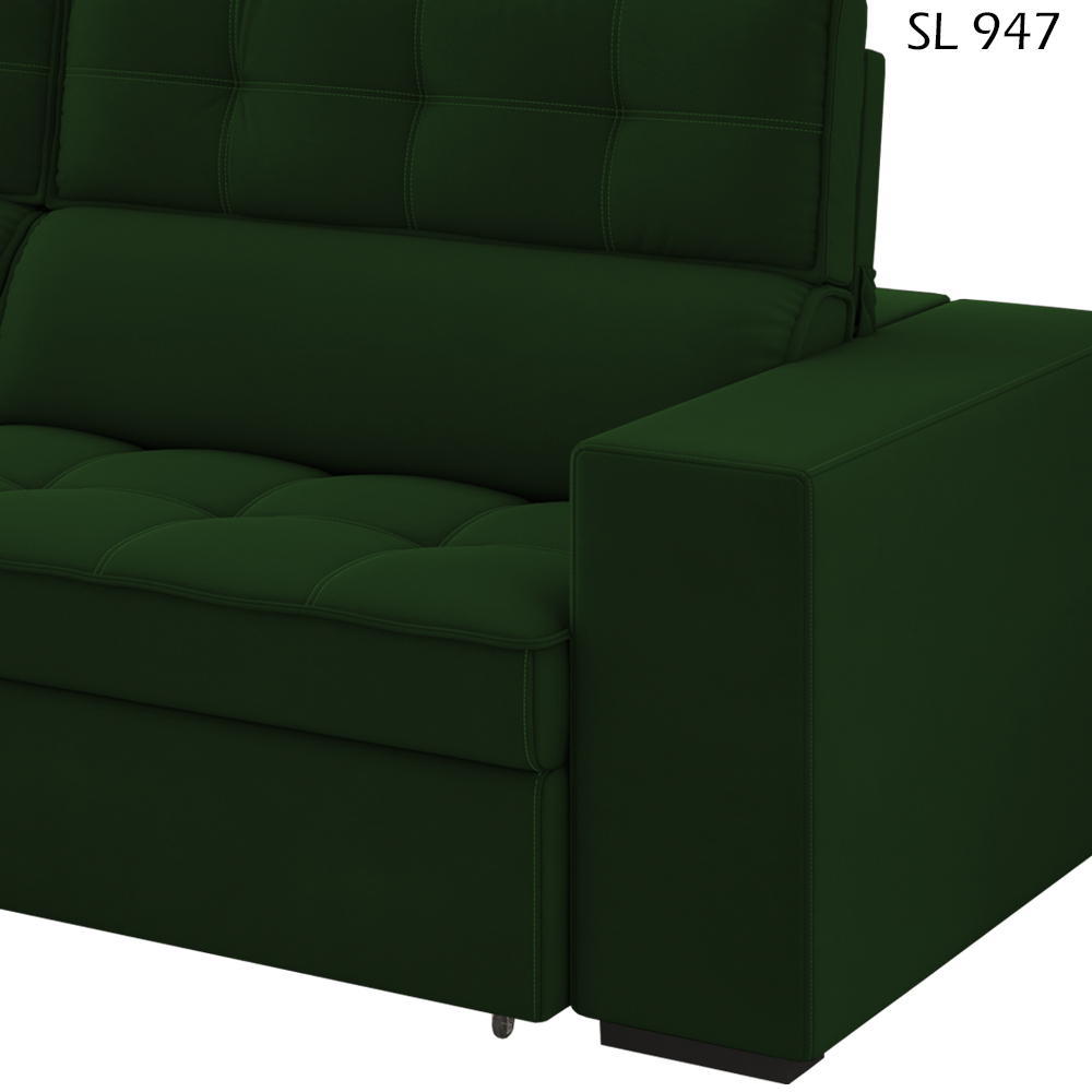 Sofa Retratil E Reclinavel 3 Lugares 246 cm Evidence SL 947 Veludo Moll