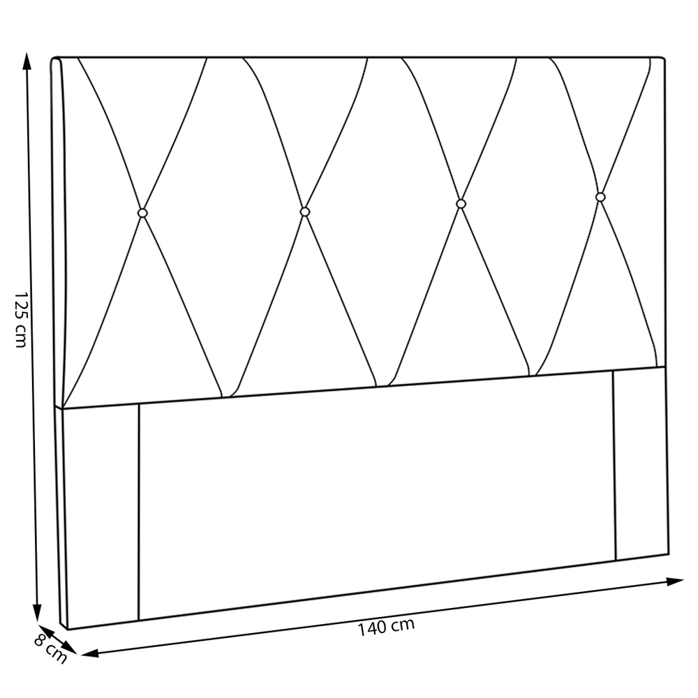 Cabeceira Casal 140cm Decorativa Lionel Corano Bege - Montanaris Decor