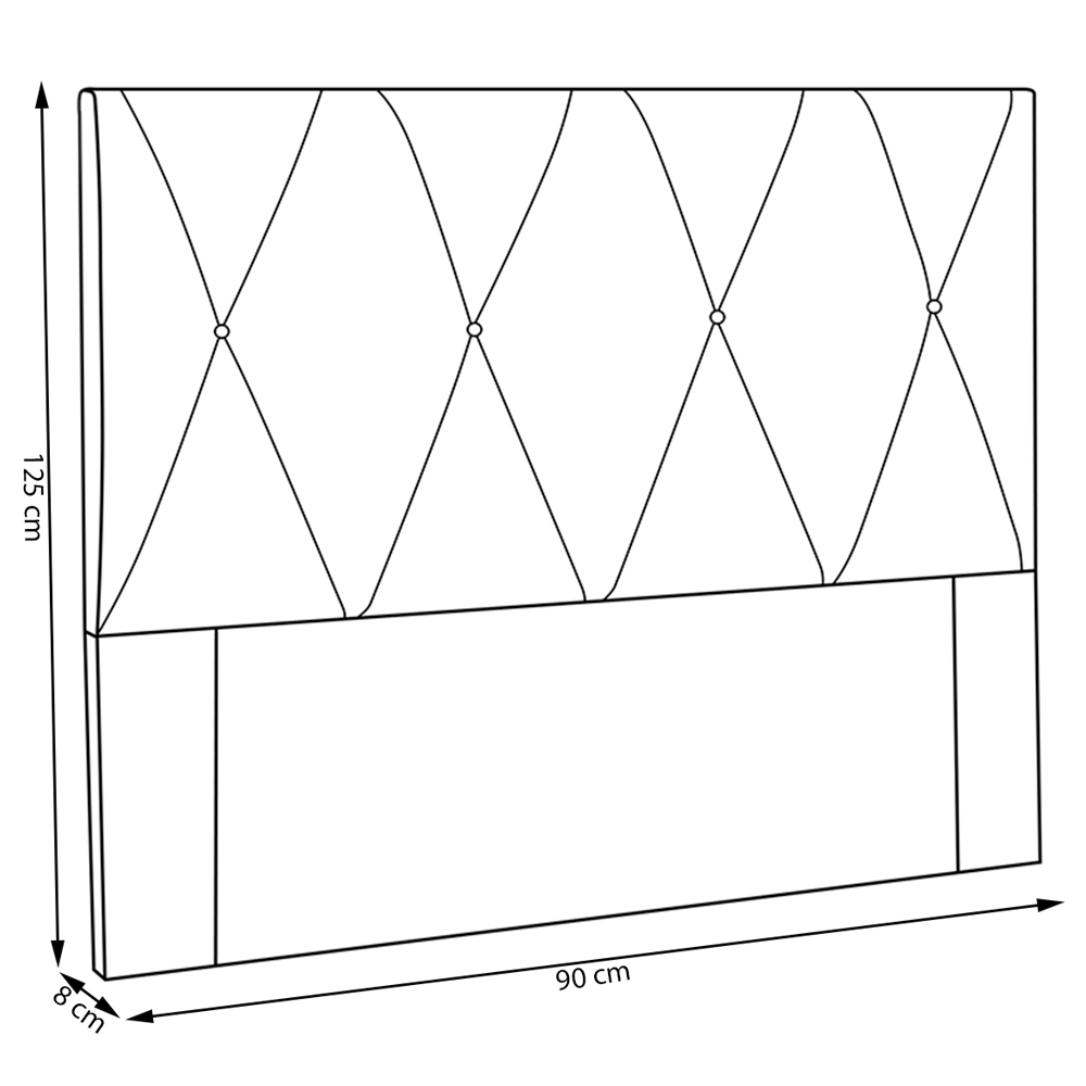 Cabeceira Solteiro 90cm Decorativa Lionel Corano Branco - Montanaris Decor