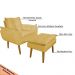 Conjunto Decorativo Poltrona com Puff Opala Suede Amarelo - Montanaris Decor