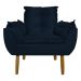 Conjunto Decorativo Poltrona com Puff Opala Suede Azul Marinho - Montanaris Decor