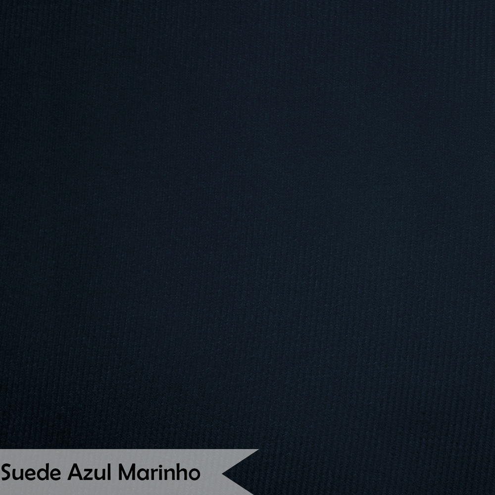 Conjunto Decorativo Poltrona com Puff Opala Suede Azul Marinho - Montanaris Decor