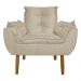 Conjunto Decorativo Poltrona com Puff Opala Suede Bege - Montanaris Decor