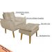 Conjunto Decorativo Poltrona com Puff Opala Suede Bege - Montanaris Decor