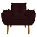 Conjunto Decorativo Poltrona com Puff Opala Suede Bordô - Montanaris Decor