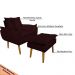 Conjunto Decorativo Poltrona com Puff Opala Suede Bordô - Montanaris Decor