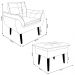 Conjunto Decorativo Poltrona com Puff Opala Suede Cappuccino - Montanaris Decor