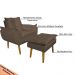 Conjunto Decorativo Poltrona com Puff Opala Suede Cappuccino - Montanaris Decor