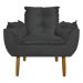 Conjunto Decorativo Poltrona com Puff Opala Suede Cinza - Montanaris Decor