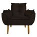 Conjunto Decorativo Poltrona com Puff Opala Suede Marrom - Montanaris Decor