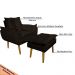 Conjunto Decorativo Poltrona com Puff Opala Suede Marrom - Montanaris Decor