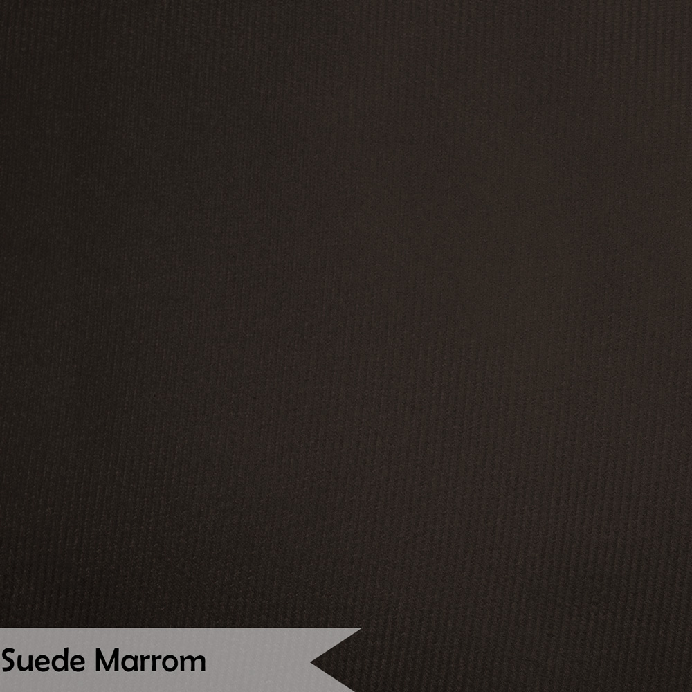 Conjunto Decorativo Poltrona com Puff Opala Suede Marrom - Montanaris Decor