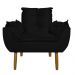 Conjunto Decorativo Poltrona com Puff Opala Suede Preto - Montanaris Decor