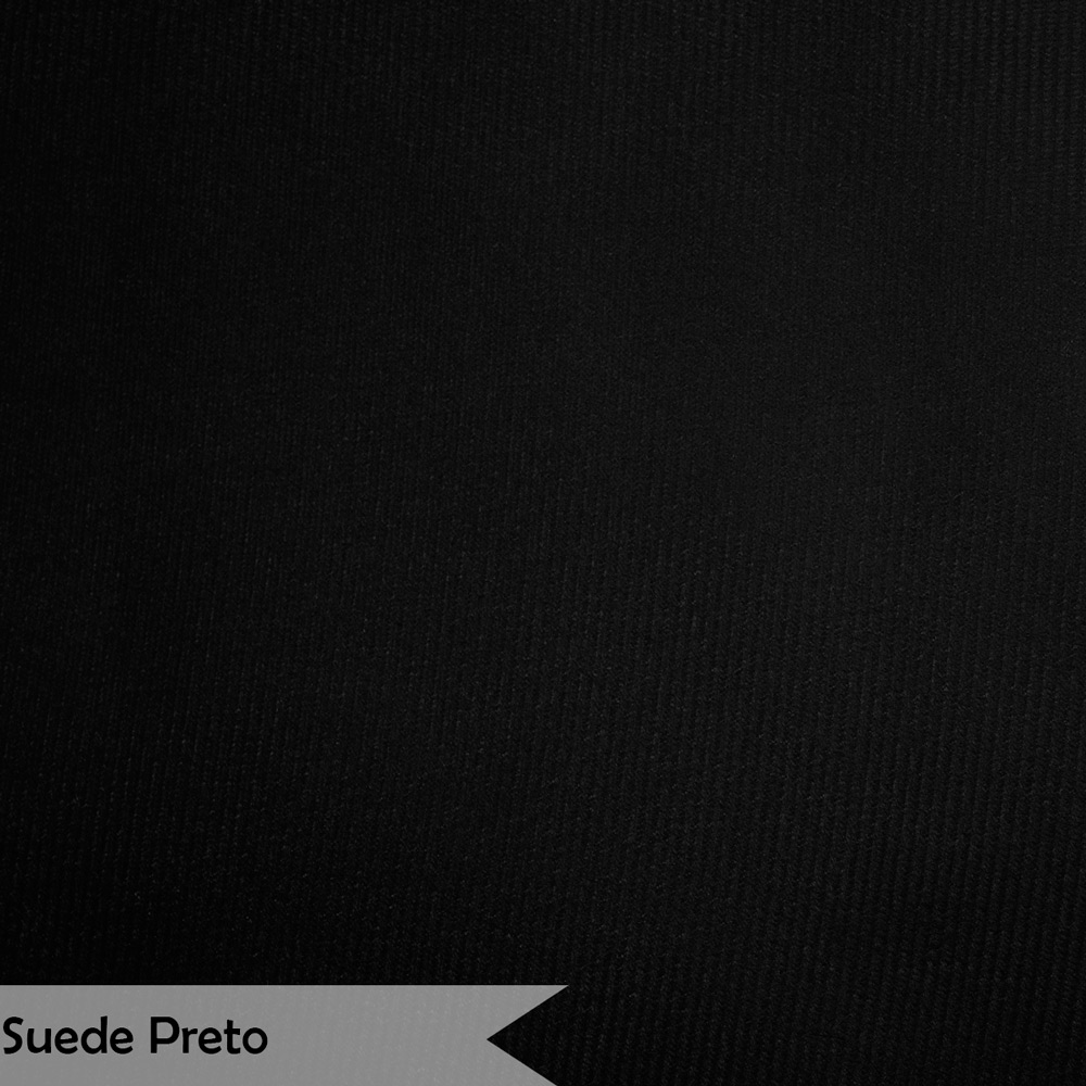 Conjunto Decorativo Poltrona com Puff Opala Suede Preto - Montanaris Decor