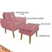 Conjunto Decorativo Poltrona com Puff Opala Suede Rosa - Montanaris Decor
