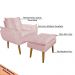 Conjunto Decorativo Poltrona com Puff Opala Suede Rosa Claro - Montanaris Decor