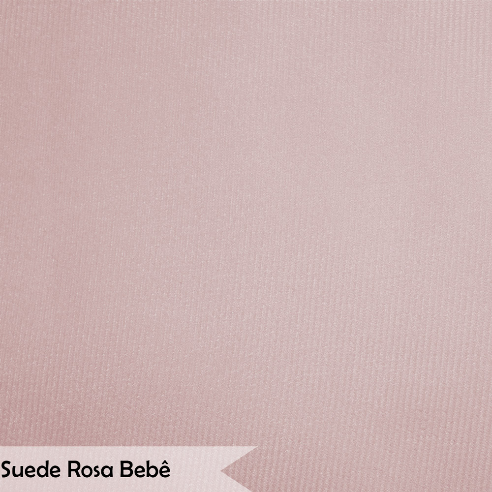 Conjunto Decorativo Poltrona com Puff Opala Suede Rosa Claro - Montanaris Decor