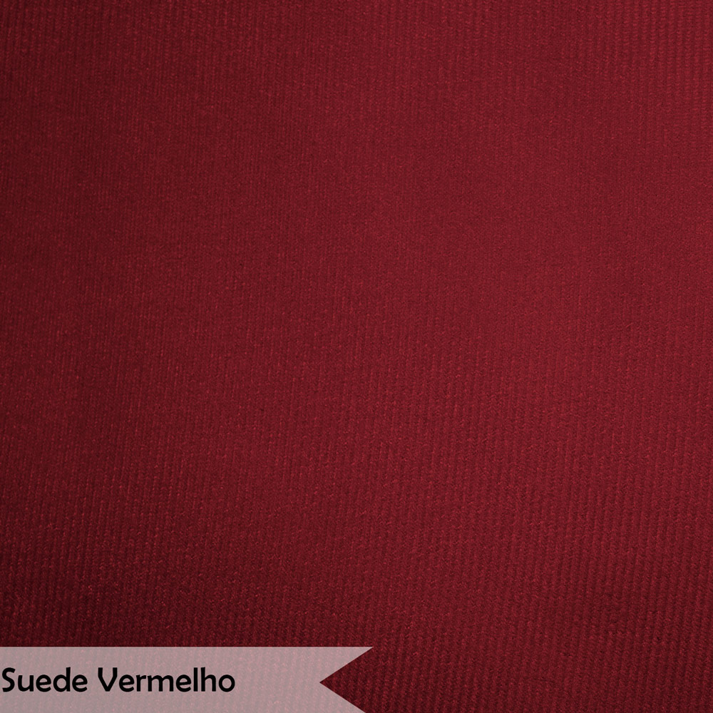 Conjunto Decorativo Poltrona com Puff Opala Suede Vermelho - Montanaris Decor