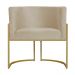 Kit 2 Poltronas Decorativa Sala de Estar Luana Base Gold Suede Bege - Montanaris Decor