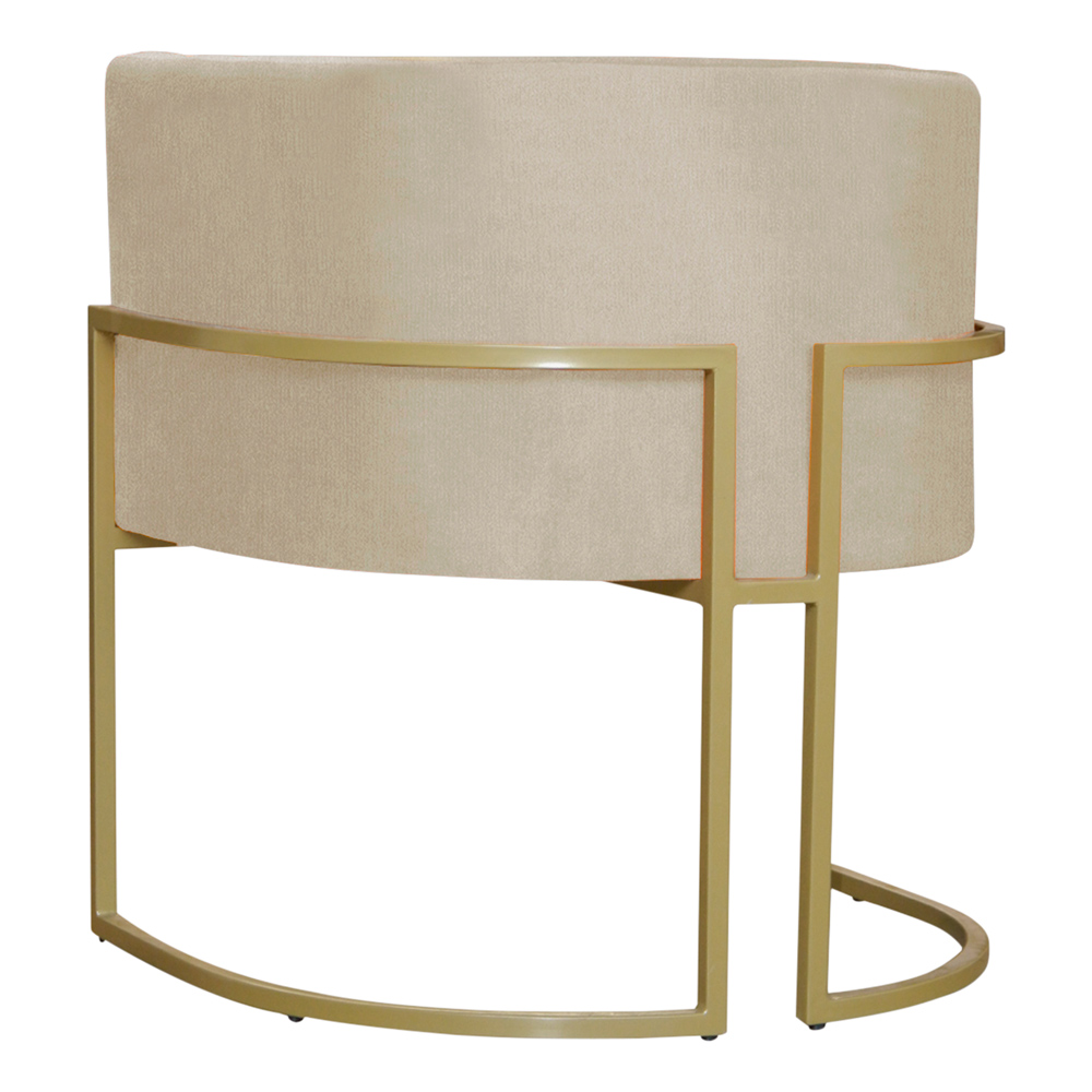 Kit 2 Poltronas Decorativa Sala de Estar Luana Base Gold Suede Bege - Montanaris Decor