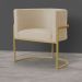 Kit 2 Poltronas Decorativa Sala de Estar Luana Base Gold Suede Bege - Montanaris Decor
