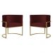 Kit 2 Poltronas Decorativa Sala de Estar Luana Base Gold Suede Bordô - Montanaris Decor