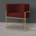 Kit 2 Poltronas Decorativa Sala de Estar Luana Base Gold Suede Bordô - Montanaris Decor