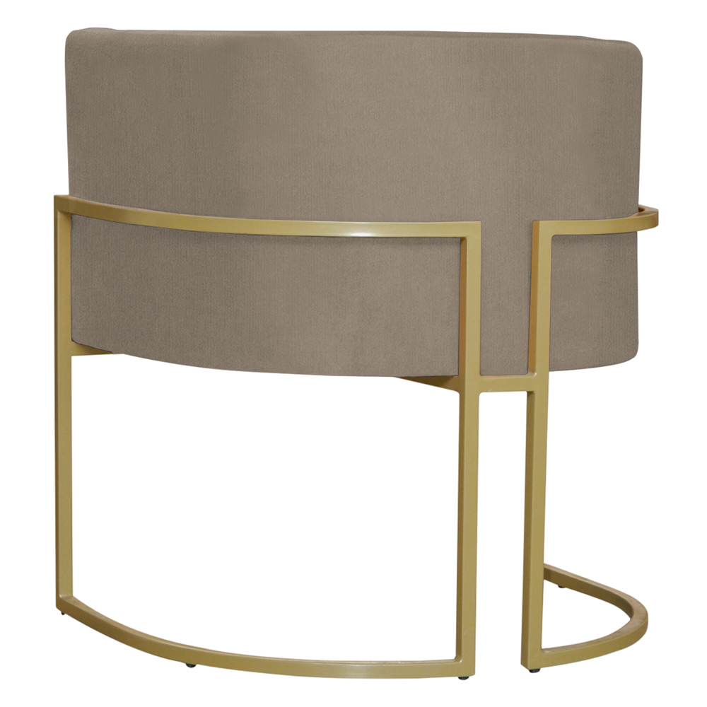 Kit 2 Poltronas Decorativa Sala de Estar Luana Base Gold Suede Cappuccino - Montanaris Decor