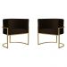 Kit 2 Poltronas Decorativa Sala de Estar Luana Base Gold Suede Marrom - Montanaris Decor